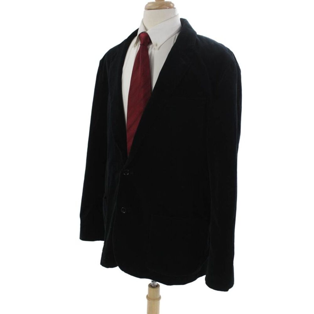 Juicy Couture Mens Black Cotton Blazer Button Long Sleeve Size 44 - Picture 3 of 8